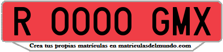 Ejemplo matrícula de remolque de España serie GMX