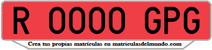 Ejemplo matrícula de remolque de España serie GPG