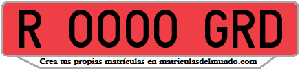 Ejemplo matrícula de remolque de España serie GRD