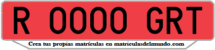 Ejemplo matrícula de remolque de España serie GRT
