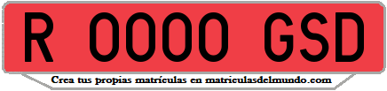 Ejemplo matrícula de remolque de España serie GSD