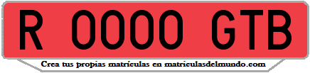 Ejemplo matrícula de remolque de España serie GTB
