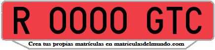 Ejemplo matrícula de remolque de España serie GTC