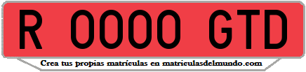 Ejemplo matrícula de remolque de España serie GTD