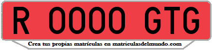 Ejemplo matrícula de remolque de España serie GTG