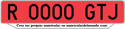 Ejemplo matrícula de remolque de España serie GTJ
