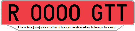 Ejemplo matrícula de remolque de España serie GTT
