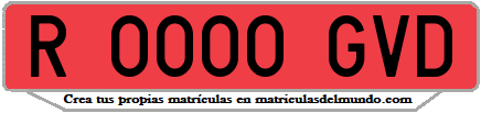 Ejemplo matrícula de remolque de España serie GVD