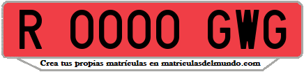 Ejemplo matrícula de remolque de España serie GWG