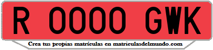 Ejemplo matrícula de remolque de España serie GWK