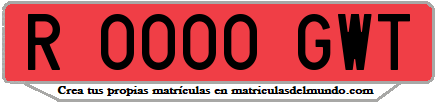 Ejemplo matrícula de remolque de España serie GWT