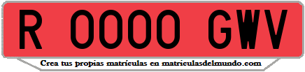 Ejemplo matrícula de remolque de España serie GWV