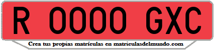 Ejemplo matrícula de remolque de España serie GXC