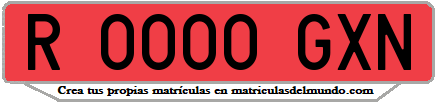 Ejemplo matrícula de remolque de España serie GXN