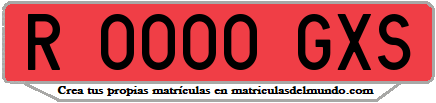 Ejemplo matrícula de remolque de España serie GXS
