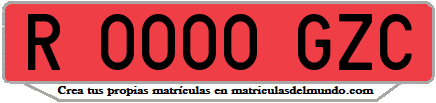Ejemplo matrícula de remolque de España serie GZC