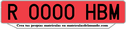Ejemplo matrícula de remolque de España serie HBM