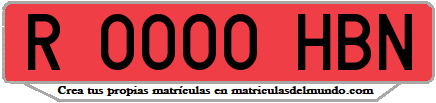 Ejemplo matrícula de remolque de España serie HBN