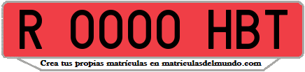 Ejemplo matrícula de remolque de España serie HBT