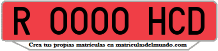 Ejemplo matrícula de remolque de España serie HCD