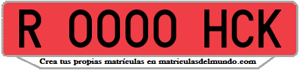 Ejemplo matrícula de remolque de España serie HCK