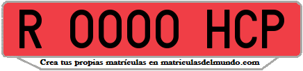 Ejemplo matrícula de remolque de España serie HCP