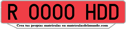 Ejemplo matrícula de remolque de España serie HDD