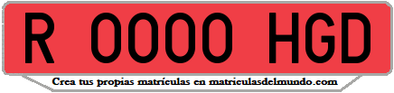 Ejemplo matrícula de remolque de España serie HGD