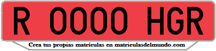 Ejemplo matrícula de remolque de España serie HGR