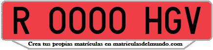 Ejemplo matrícula de remolque de España serie HGV