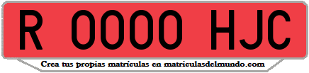 Ejemplo matrícula de remolque de España serie HJC