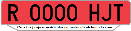 Ejemplo matrícula de remolque de España serie HJT