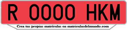 Ejemplo matrícula de remolque de España serie HKM