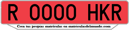 Ejemplo matrícula de remolque de España serie HKR