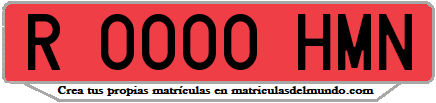 Ejemplo matrícula de remolque de España serie HMN