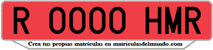 Ejemplo matrícula de remolque de España serie HMR