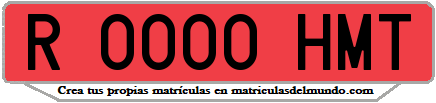 Ejemplo matrícula de remolque de España serie HMT