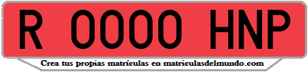 Ejemplo matrícula de remolque de España serie HNP