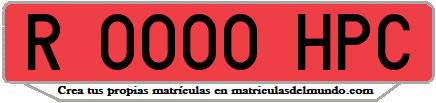 Ejemplo matrícula de remolque de España serie HPC