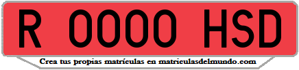 Ejemplo matrícula de remolque de España serie HSD