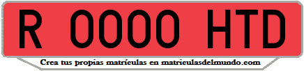 Ejemplo matrícula de remolque de España serie HTD