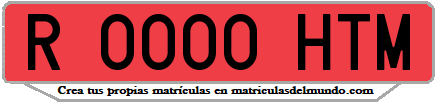 Ejemplo matrícula de remolque de España serie HTM