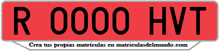 Ejemplo matrícula de remolque de España serie HVT