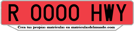 Ejemplo matrícula de remolque de España serie HWY