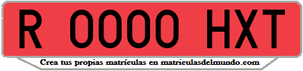 Ejemplo matrícula de remolque de España serie HXT