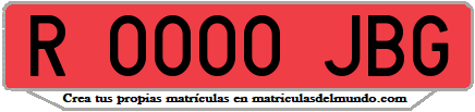 Ejemplo matrícula de remolque de España serie JBG