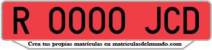 Ejemplo matrícula de remolque de España serie JCD