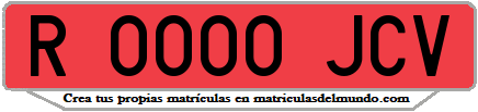 Ejemplo matrícula de remolque de España serie JCV