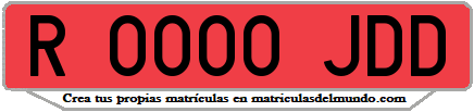 Ejemplo matrícula de remolque de España serie JDD