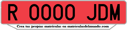 Ejemplo matrícula de remolque de España serie JDM
